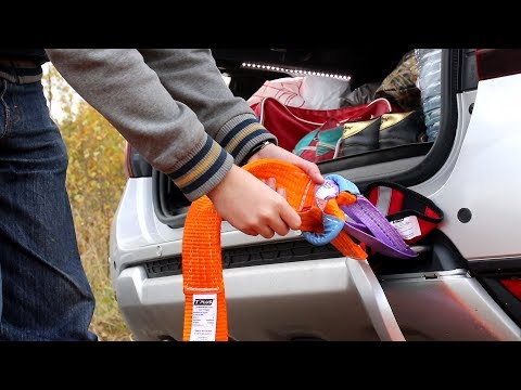 Видео: Дастер вытаскивает Ховера динамической стропой Tplus на 9 тонн