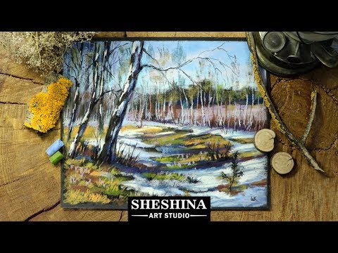 Видео: Как нарисовать весенний пейзаж сухой пастелью 🎨 ПЕЙЗАЖИ