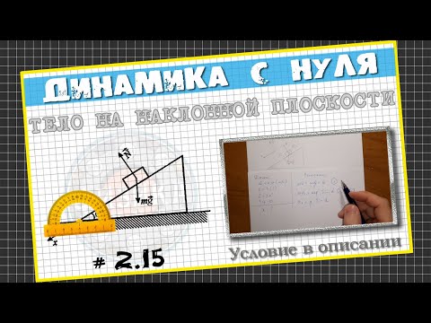 Видео: № 2.15 Тело на наклонной плоскости│Задача по Динамике с нуля