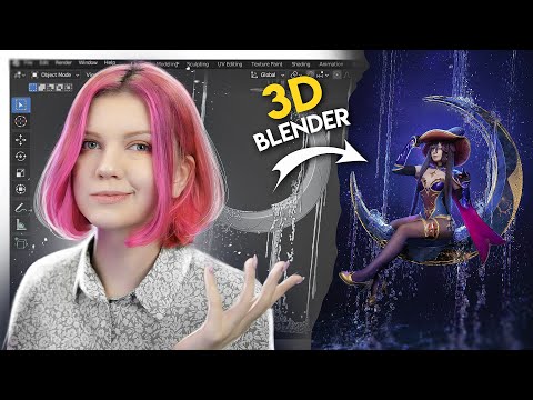 Видео: Симуляция ВОДЫ и арт с Моной из Genshin Impact | Процесс обработки косплея в Blender 3d и Photoshop