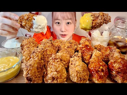 Видео: ASMR Корейский хрустящий жареный цыпленок【русские субтитры】【Mukbang/ Eating Sounds】