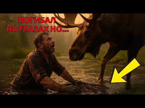 Видео: ОН ЗАСТРЯЛ на болоте... НО ЛОСЬ сделал то, что ПОТРЯСЛО!
