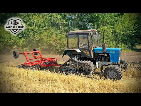 Видео: Гусеничный трактор МТЗ-82 заменит ДТ-75? Беларус на гусеницах с новым дискатором БДМ-3,2х2П!