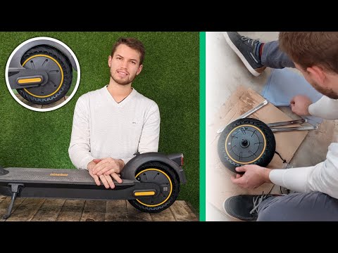 Видео: Цельнолитая шина Ninebot Max G30: ЗАДНЕЕ КОЛЕСО — Как установить проколостойкую шину?