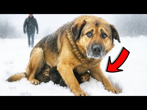 Видео: Пёс прикрывал собой что-то в снегу... Когда подошли ближе — СЕРДЦЕ разрывалось!