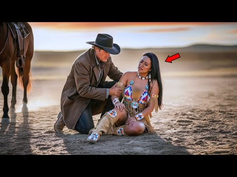 Видео: Красивая женщина-апач упала с лошади — лишь одинокий фермер помог ей.