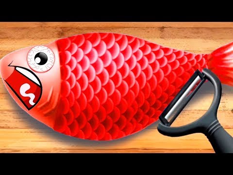 Видео: Готовка Челлендж #46 Кид готовит белый и черный ролл для животных в веселой игре TO-FU Oh!SUSHI