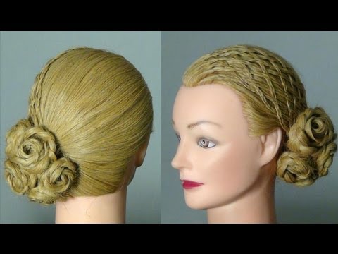 Видео: Вечерняя, свадебная прическа. Braided wedding prom hairstyles tutorial