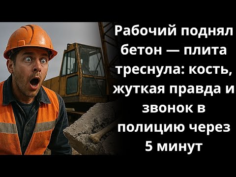 Видео: Рабочий поднял бетон — плита треснула: кость, жуткая правда и звонок в полицию через 5 минут