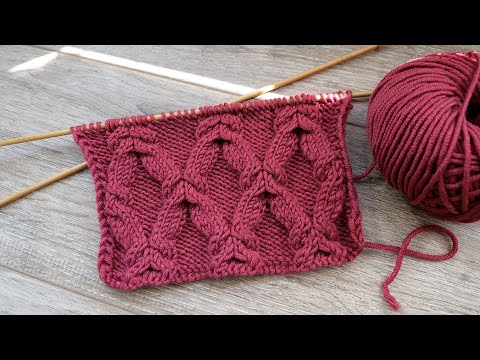 Видео: Красивый ромбовый узор из кос спицами ⛓︎