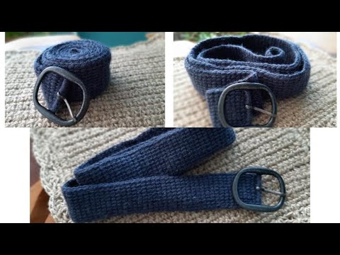 Видео: Пояс (ремень)из джута или рафии/Тунисское вязание/как связать #knitting #вязание #crochet
