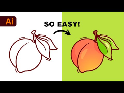 Видео: Учебное пособие для начинающих по Adobe Illustrator: создание векторного персика из эскиза (HD)