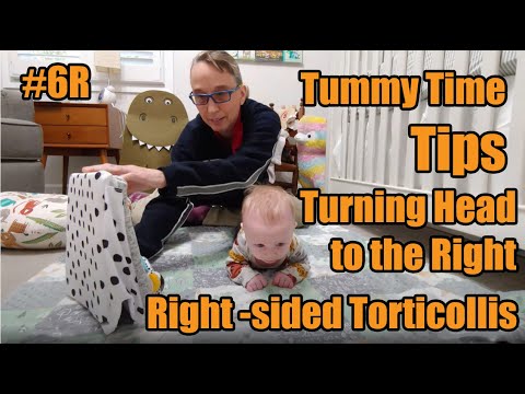Видео: #6R Советы по времени на животике Поворот головы вправо при правосторонней кривошеи у младенцев
