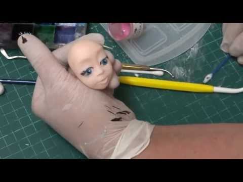 Видео: Лепка женской головы из сахарной мастики  3 часть