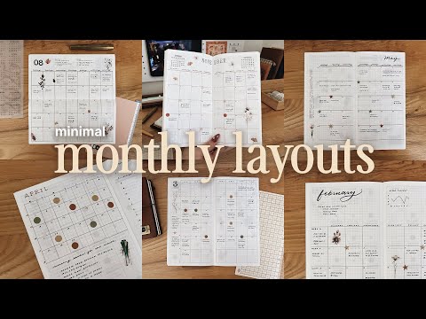 Видео: 12 идей минималистичного ежемесячного макета (для самодельных планировщиков и ведения ежедневников)