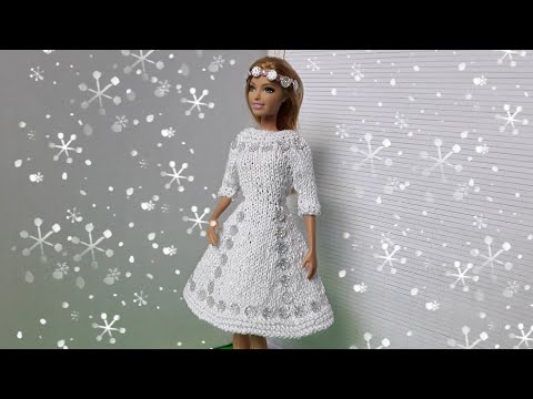 Видео: Новогоднее праздничное платье для Барби. Новый вариант вязания. Мастер-класс.  Crochet Barbie.