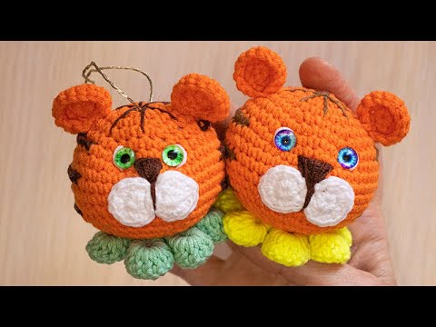 Видео: 🐯💚ТИГР КРЮЧКОМ - новогодняя игрушка ТИГРОШАРИК. Символ 2022 🎄