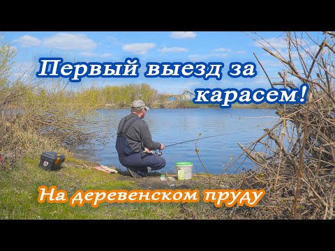 Видео: Первый выезд за карасем. На деревенском пруду..#каналнарыбалку#карась