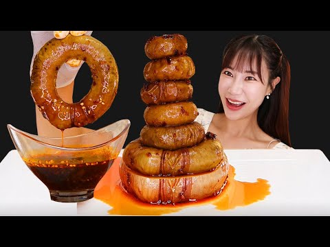 Видео: Мэла кольцо Intestines 🔥🍩 (Ring Gopchang) Еда звуков MUKBANG