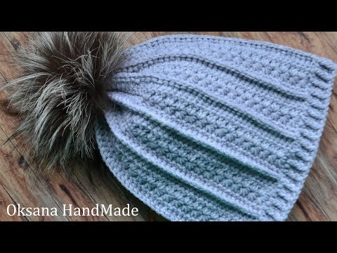 Видео: Стильная шапка крючком. Узор звездочки. Мастер класс. Hat Crochet