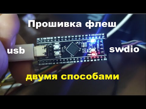 Видео: Прошивка флеш микроконтроллеров STM32 в программе STM32CubeProg двумя способами: ST-LINK и USB DFU