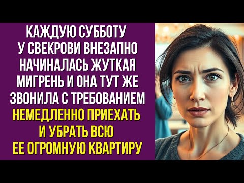 Видео: Каждую субботу у свекрови внезапно начиналась жуткая мигрень и она тут же звонила с требованием