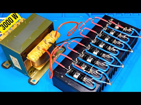 Видео: как сделать простой инвертор 3000W, синусоида, 16 mosfet, IRFz 44n