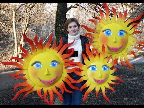 Видео: Как сделать солнышко. Конструирование из поролона.