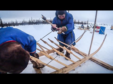 Видео: Снежный человек попал на видео. Построили нарту. День на стойбище || Бригада 89 - Арктическое сафари