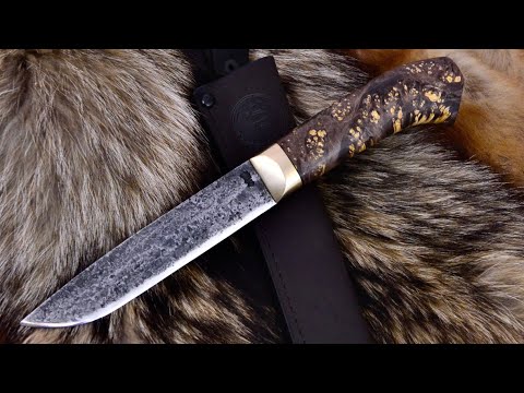 Видео: Ножи из стали 9ХС с рукоятями из стабилизированного капа клёна, Русский булат