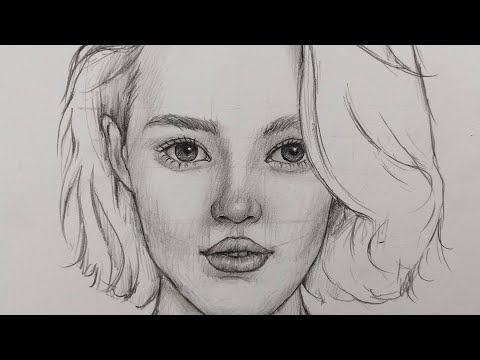 Видео: Как нарисовать лицо девушки || Метод Лумиса: простой рисунок лица девушки для начинающих