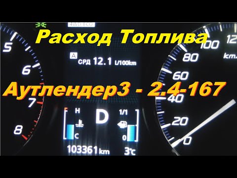 Видео: Расход Топлива на Mitsubishi Outlander 3 / 2.4 - 167 л.с Вариатор