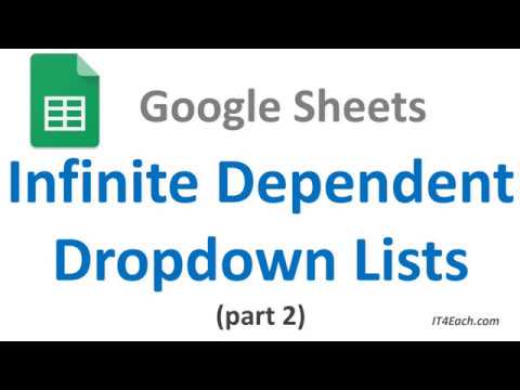 Видео: Бесконечные Зависимые Выпадающие Списки в Google Sheets (часть 2)