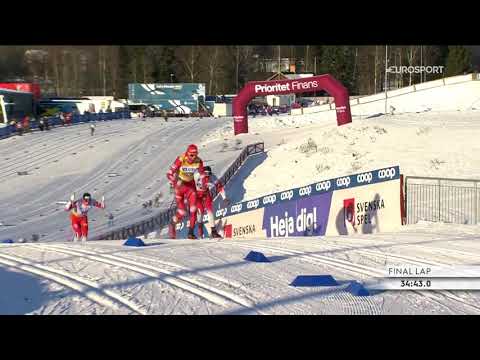 Видео: Расправа Большунова над Клебо на финише масс-старта