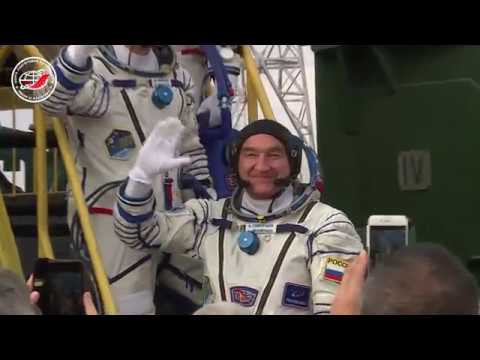 Видео: Ракета-носитель «Союз-ФГ» с пилотируемым кораблём «Союз МС-13» стартовала с Байконура