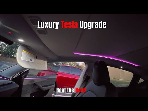 Видео: Безумный апгрейд Tesla! Солнцезащитный козырек с голосовым управлением и подсветка для Model Y Ju...