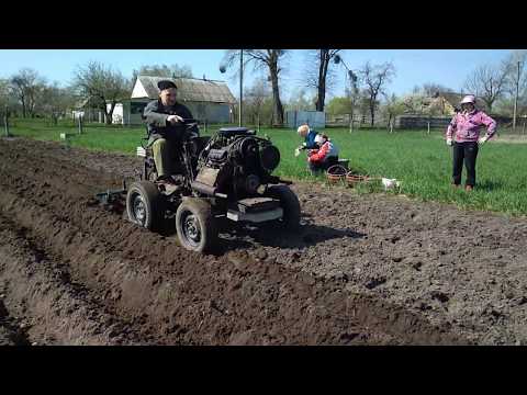 Видео: Вспашка огорода под посадку картошки Лучший самодельный трактор ЗАЗ 968М