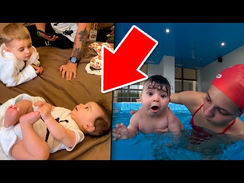 Видео: СТЕПА ПОЗНАКОМИЛСЯ С ДАНЕЙ!!! ПЕРВЫЙ РАЗ В БАСЕЙНЕ!😍😍😍