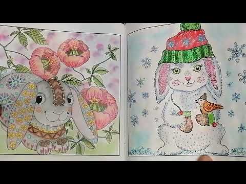 Видео: Обзор законченой раскраски "Озорные зайчишки" #art #beautiful #coloring