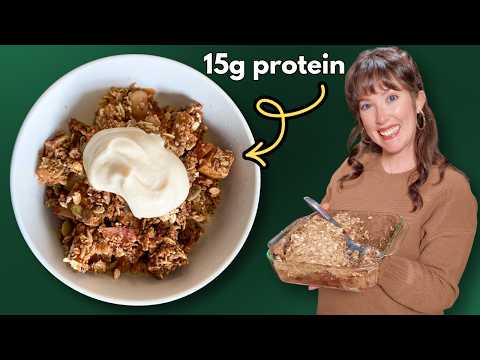 Видео: Рецепт яблочного крамбла с высоким содержанием белка, веганского и безглютенового?! 🍎🍏