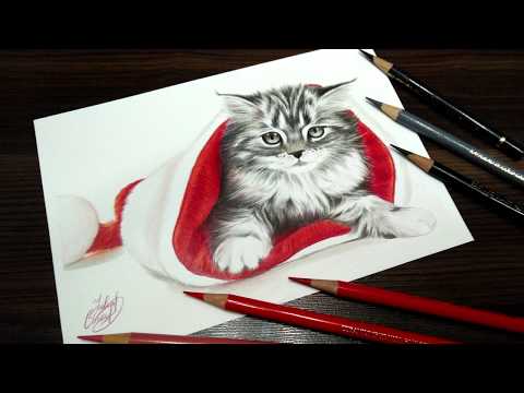 Видео: КАК НАРИСОВАТЬ КОТЁНКА цветными карандашами  Таймлапс