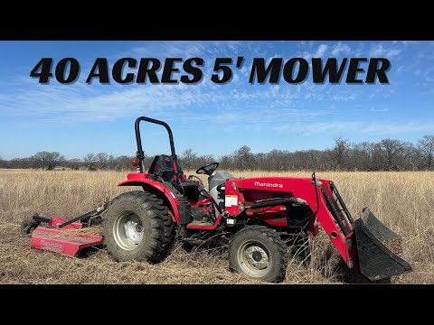 Видео: Кошение 40 АКР с помощью 5-футовой газонокосилки и компактного трактора мощностью 25 л.с.
