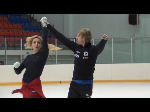 Видео: Евгений Плющенко, Татьяна Навка, Ирина Слуцкая. Репетиция  6.11.2012