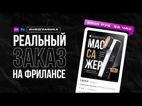 Видео: Выполняю реальный заказ на фрилансе | 2500 руб на инфографике за час