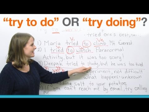 Видео: Английская грамматика - "try to do" или "try doing"?