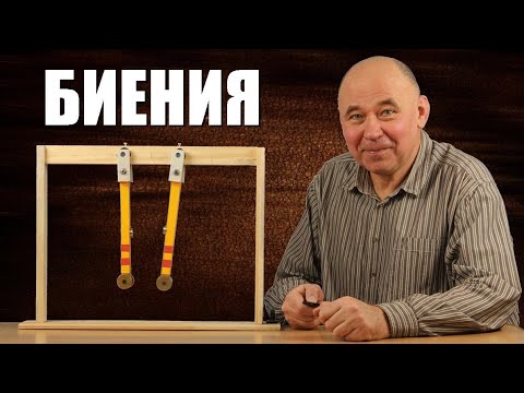 Видео: Биения связанных маятников