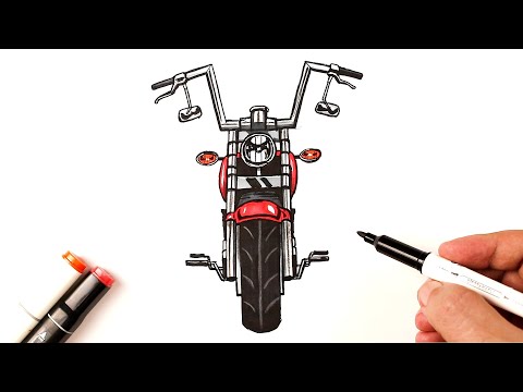 Видео: Как нарисовать Мотоцикл