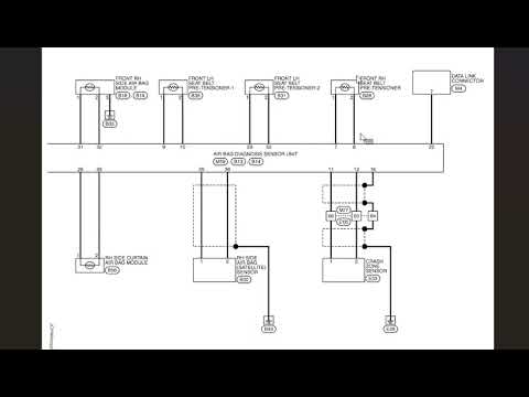 Видео: Nissan Qashqai j10 электросхема подушек безопасности srs