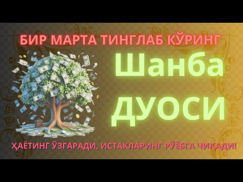 Видео: Шанба куни Пайғамбар Муҳаммад ﷺ дуоси, инша Аллоҳ, омонлик, бойлик ва муваффақият келтиради