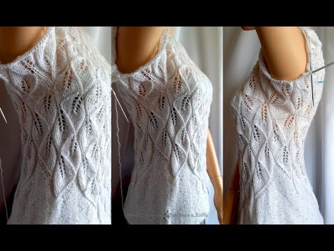 Видео: Рукавчики с идеальным подрезом спицами для шикарной ажурной кофточки спицами